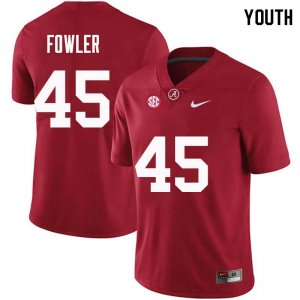 NCAA Youth Alabama Crimson Tide #45 Jalston Fowler Stitched College Nike Authentic Crimson Football Jersey BK17J36ZP